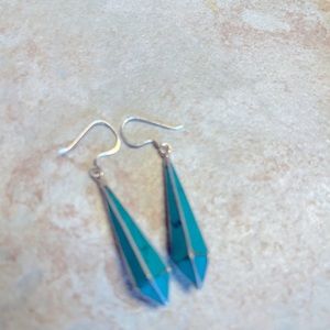 Turquoise Earrings-beautiful and very light weight. Easy on the earlobes:)